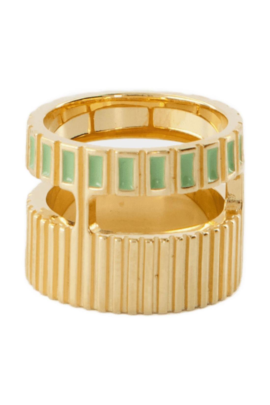 Slot Ring - Ivi - Green - Or