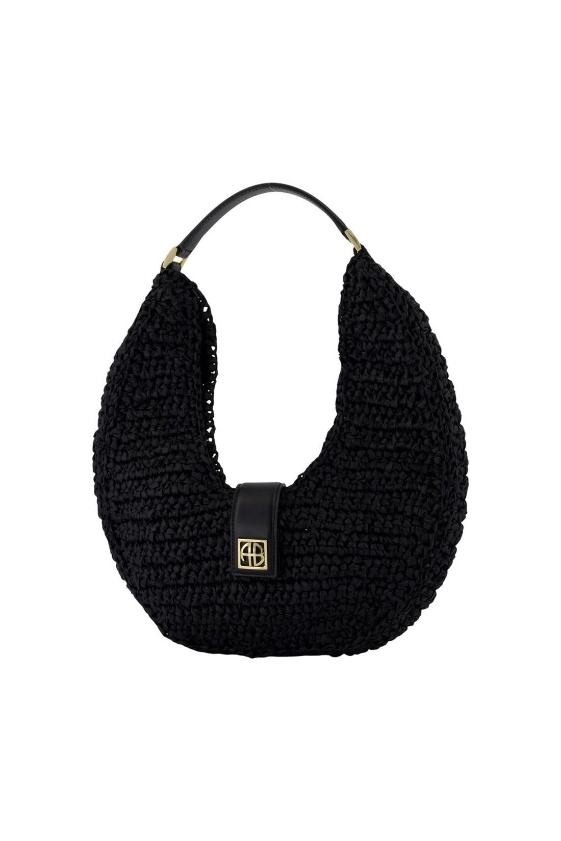 Schultertasche Lou Monogram Black - ANINE BING - Canvas - Schwarz