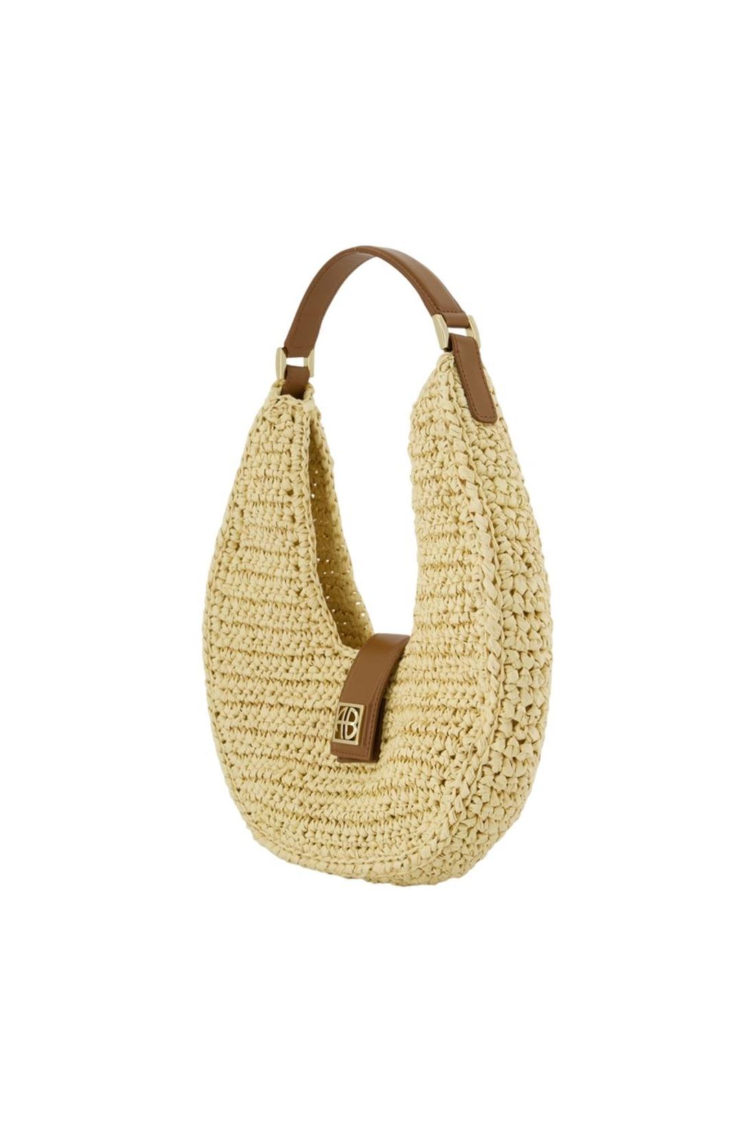 Lou Monogram Schultertasche - ANINE BING - Leder - Beige