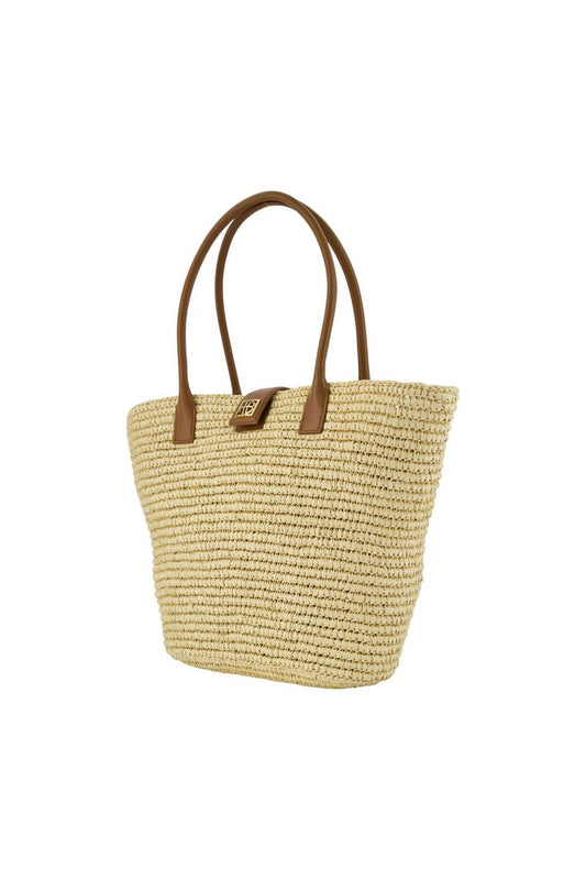 Cabas Lou Monogramme - ANINE BING - Leder - Beige