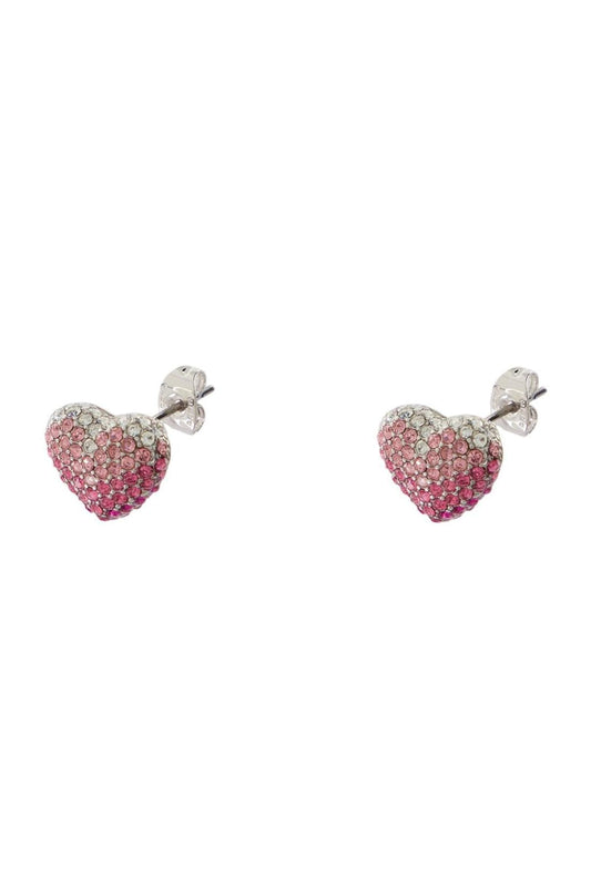 Balloon Heart Pave Ohrringe - Marc Jacobs - Metall - Rosa