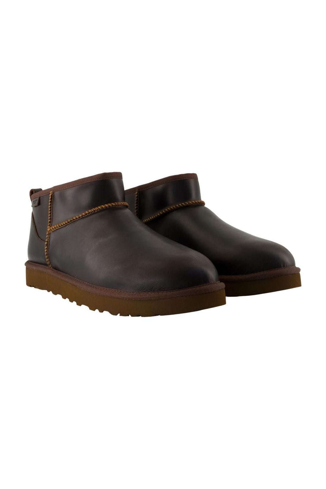 Klassische Stiefeletten Ultra Mini - UGG - Leder - Braun