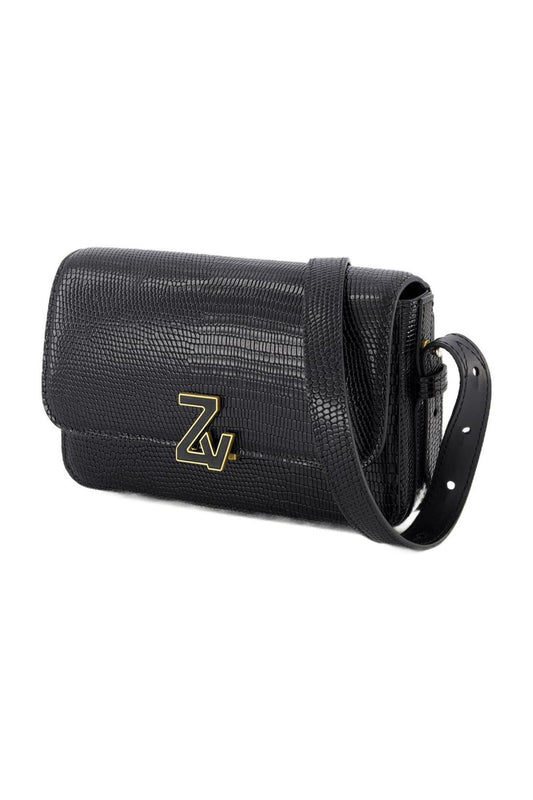 Zv Le Mini Hobo Bag - Zadig & Voltaire - Black - Croc Embossed Leather