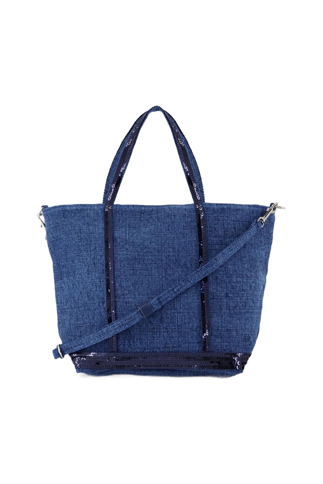 Cabas-Schultertasche S - Vanessa Bruno - Leinen - Blau