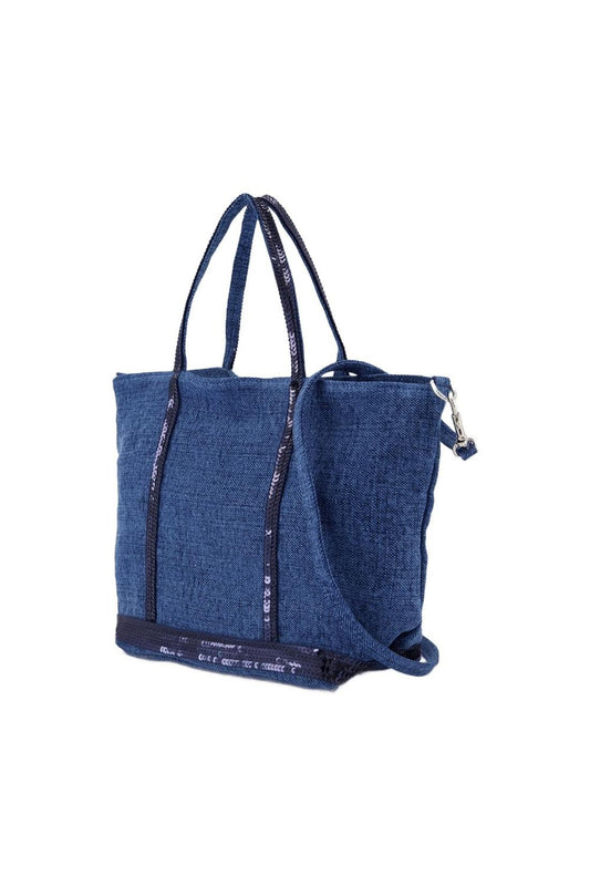 Cabas-Schultertasche S - Vanessa Bruno - Leinen - Blau