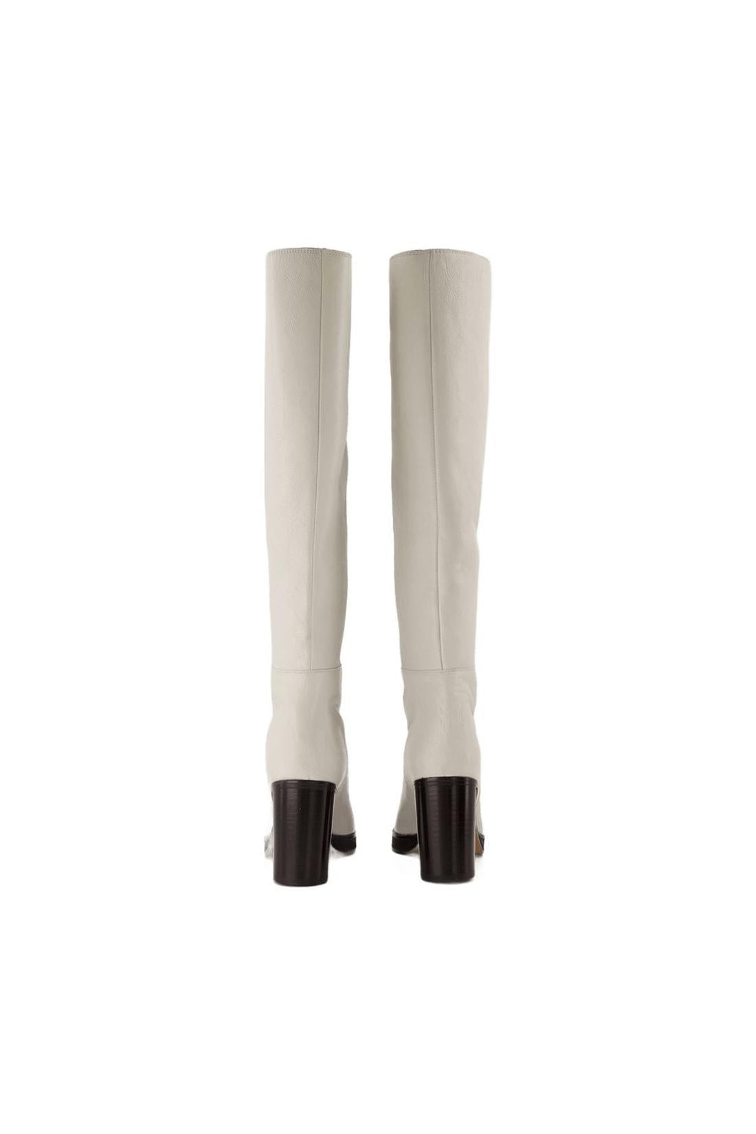 Stiefel Leila aus weißem Leder