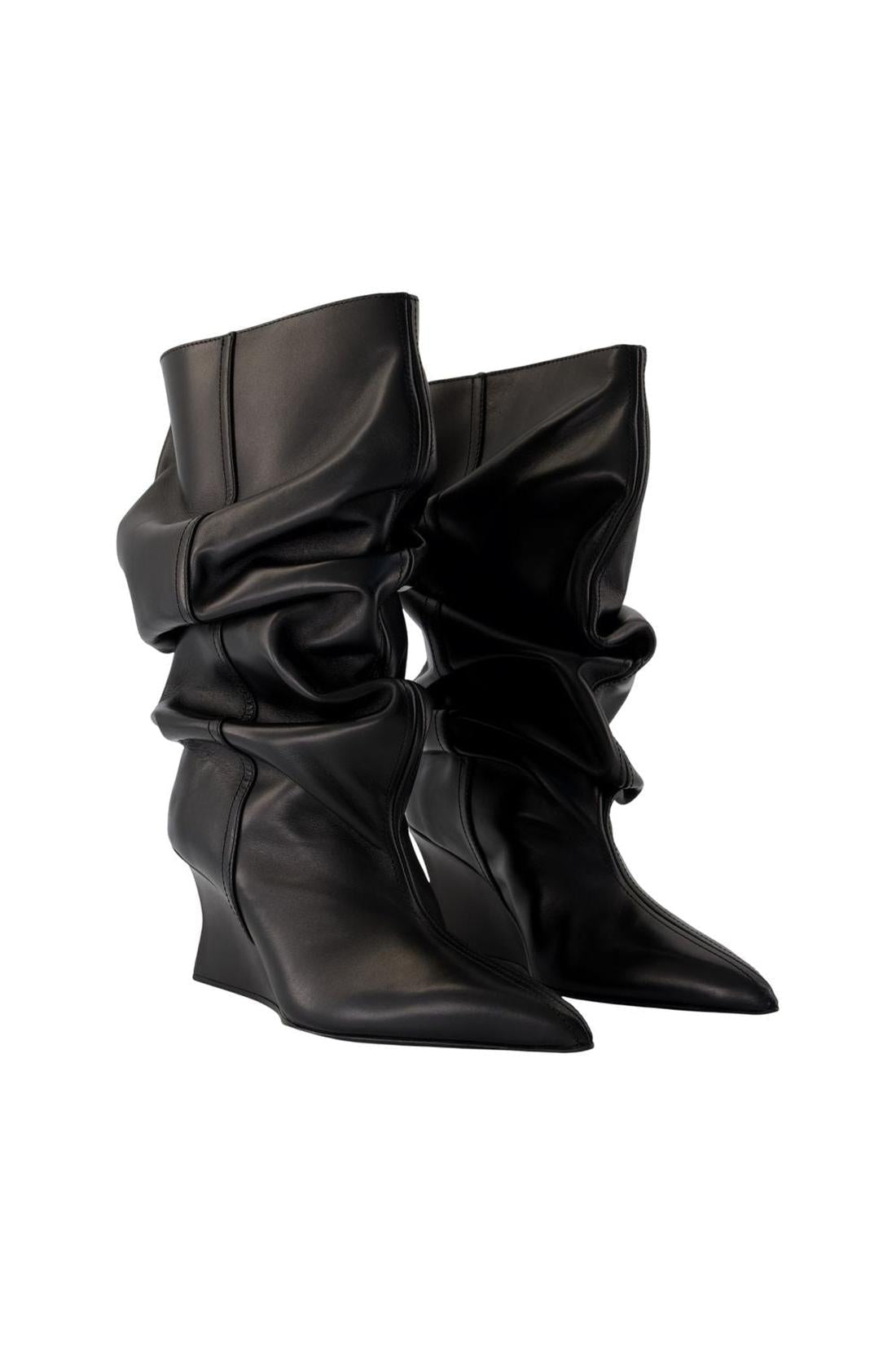 Wedge Stiefeletten - Balmain - Leder - Schwarz