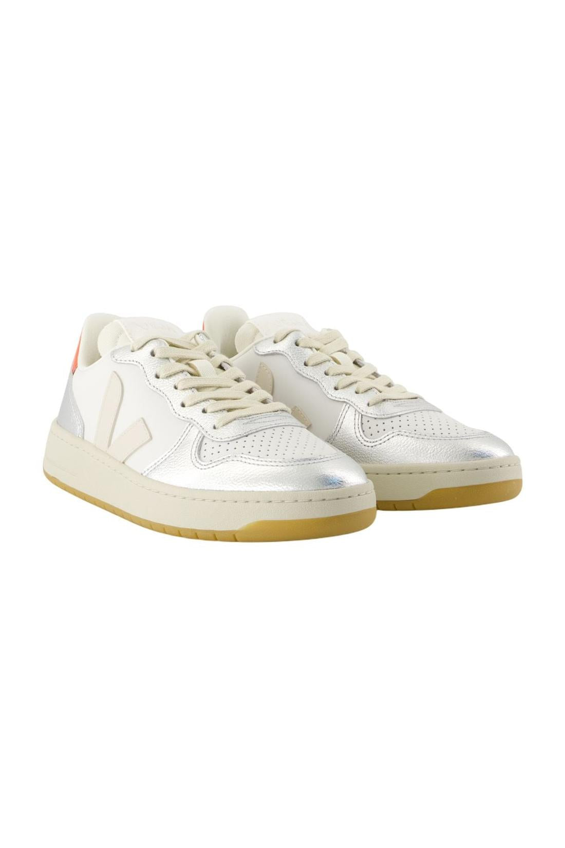Sneakers V-10 - Veja - Leder - Silber
