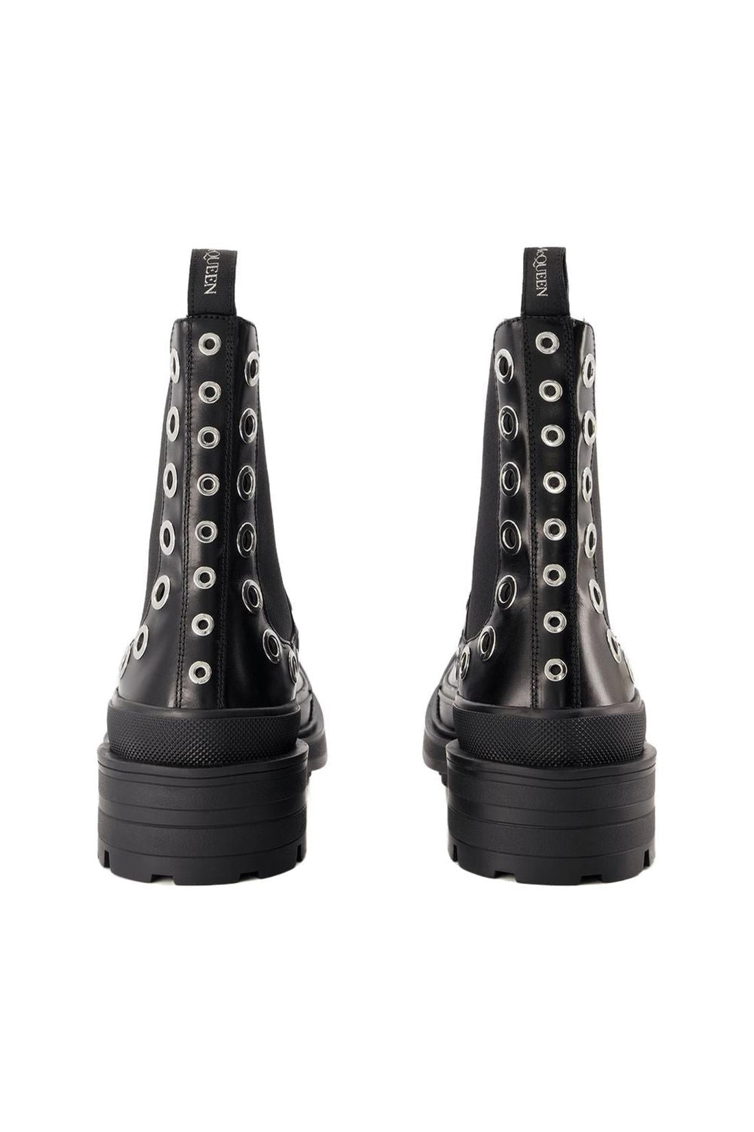Tread Slick Ankle Boots - Alexander Mcqueen - Black/White - Leather