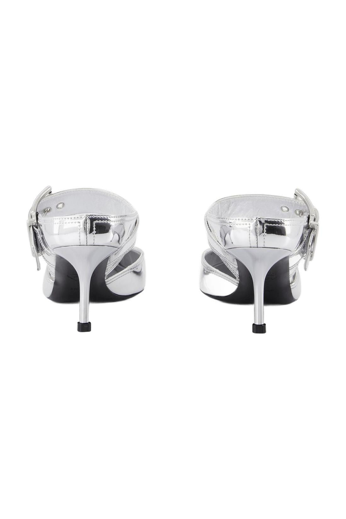 Mules Mit Punk-Schnalle - Alexander Mcqueen - Leder - Silber