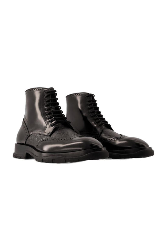 Schnürstiefeletten - Alexander Mcqueen - Leder - Schwarz