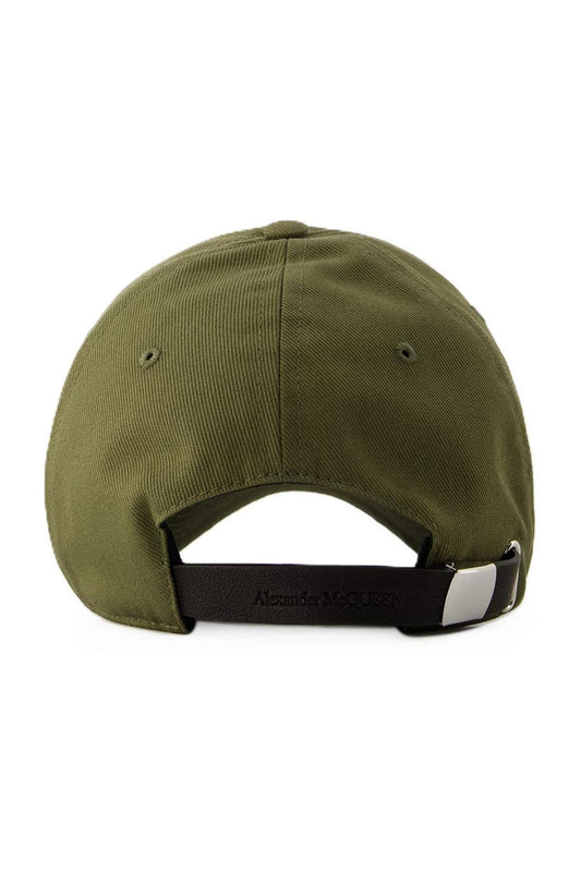 Skull Varsity Cap - Alexander Mcqueen - Baumwolle - Khaki/Schwarz