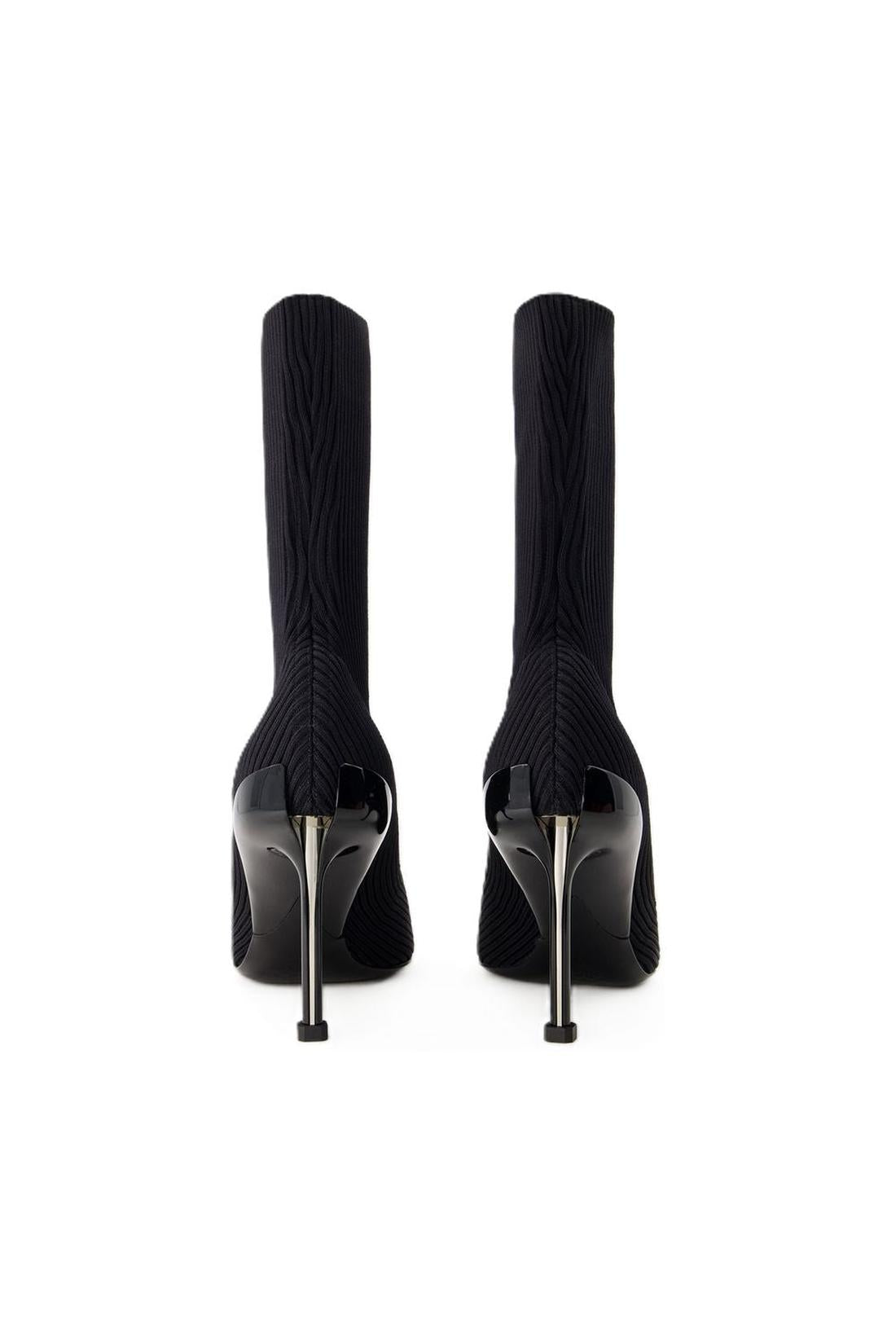 Stiefeletten mit spitzer Kappe - Alexander Mcqueen - Leder - Schwarz