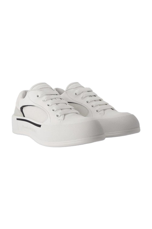 Oversized Sneakers - Alexander Mcqueen - White/Black - Leather