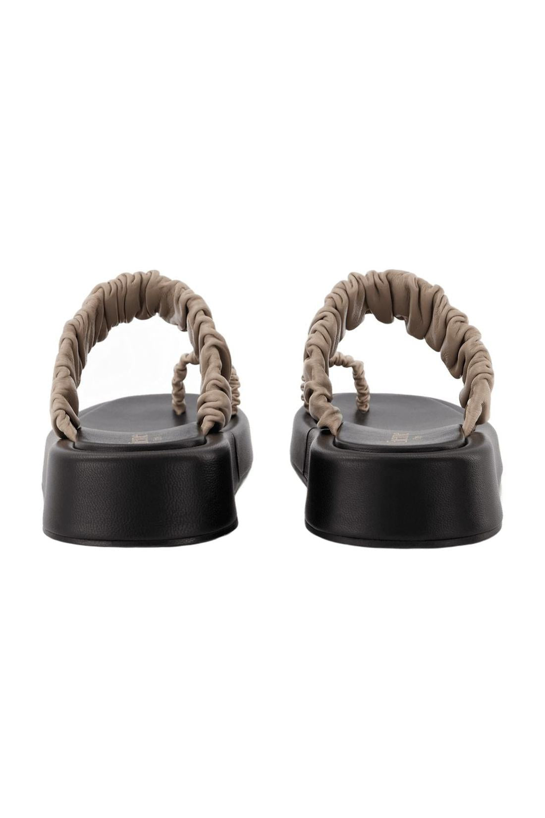 Amor Platform Slides - Elleme - Taupe/Black - Leather