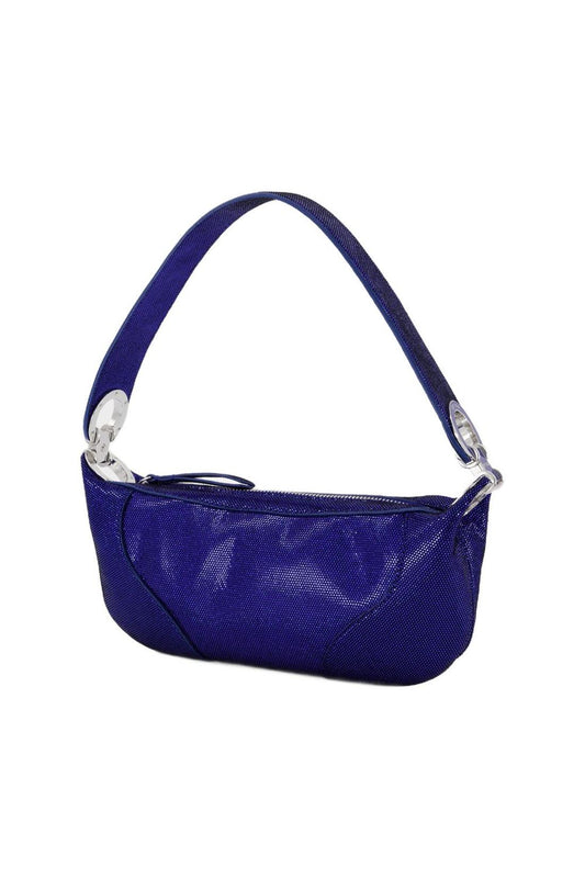 Mini Amira Hobo Bag - By Far - Blue - Leather