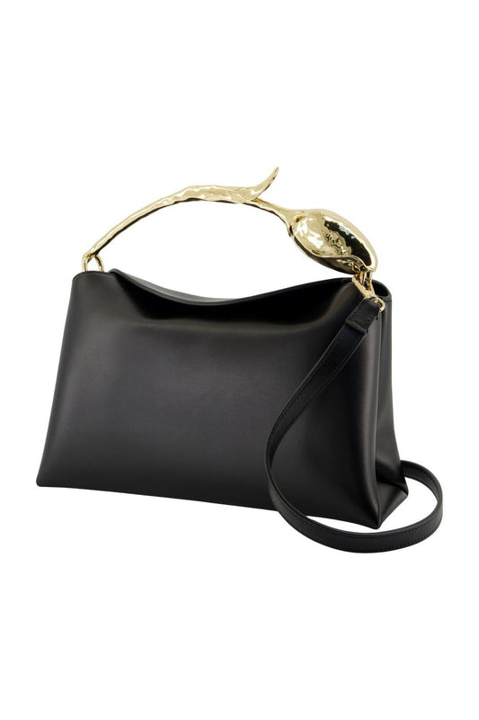 Medium Bloom Handtasche - ERDEM - Leder - Schwarz