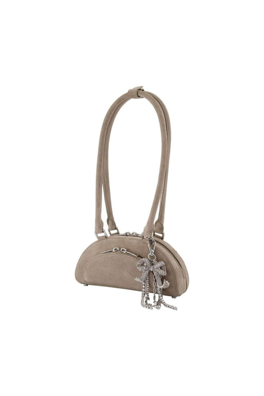 Mini With Charm Schultertasche - SELF PORTRAIT - Leder - Grau