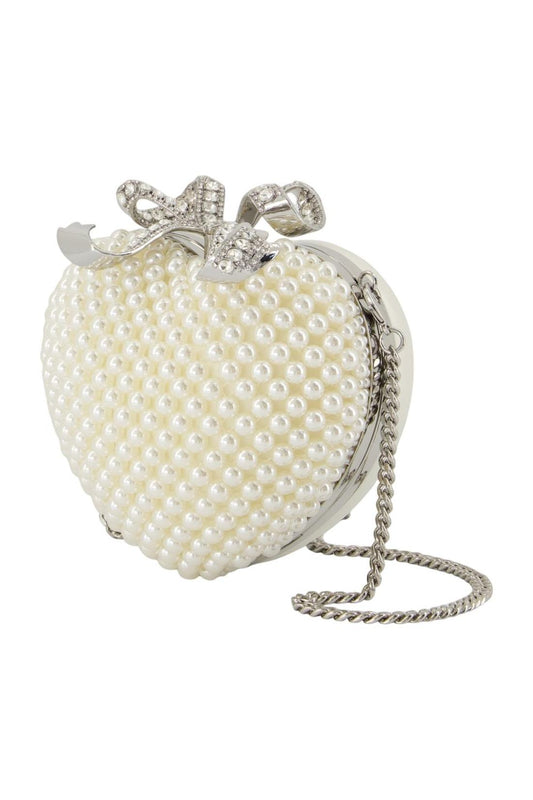 Pearl Heart Clutch - SELF PORTRAIT - Polyester - Weiß