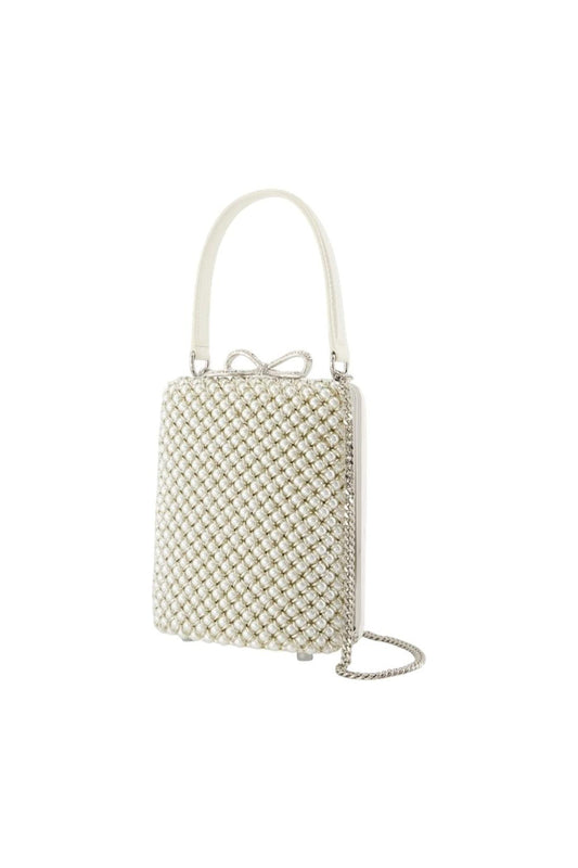 Pearl Embellished Mini Handtasche - SELF PORTRAIT - Metall - Weiß