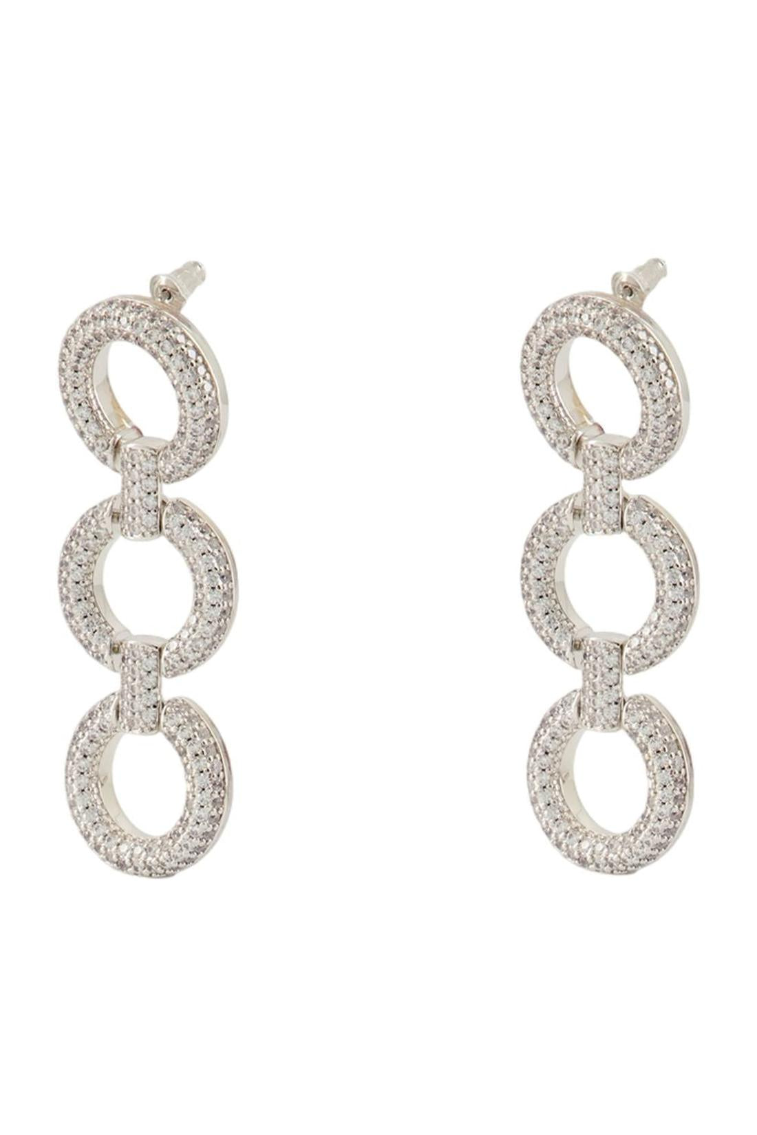 Crystal Link-Ohrringe - SELF PORTRAIT - Metall - Silber