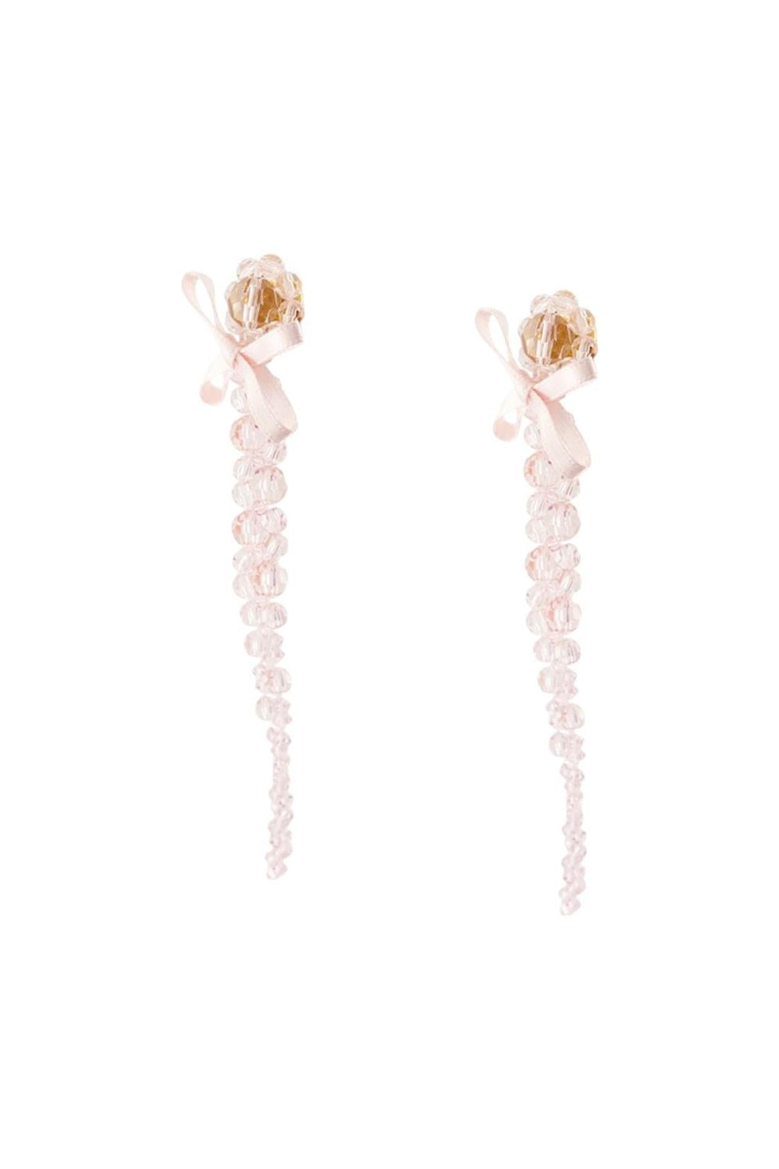 Petite Bow Drip Ohrringe - Simone Rocha - Crystal - Pink