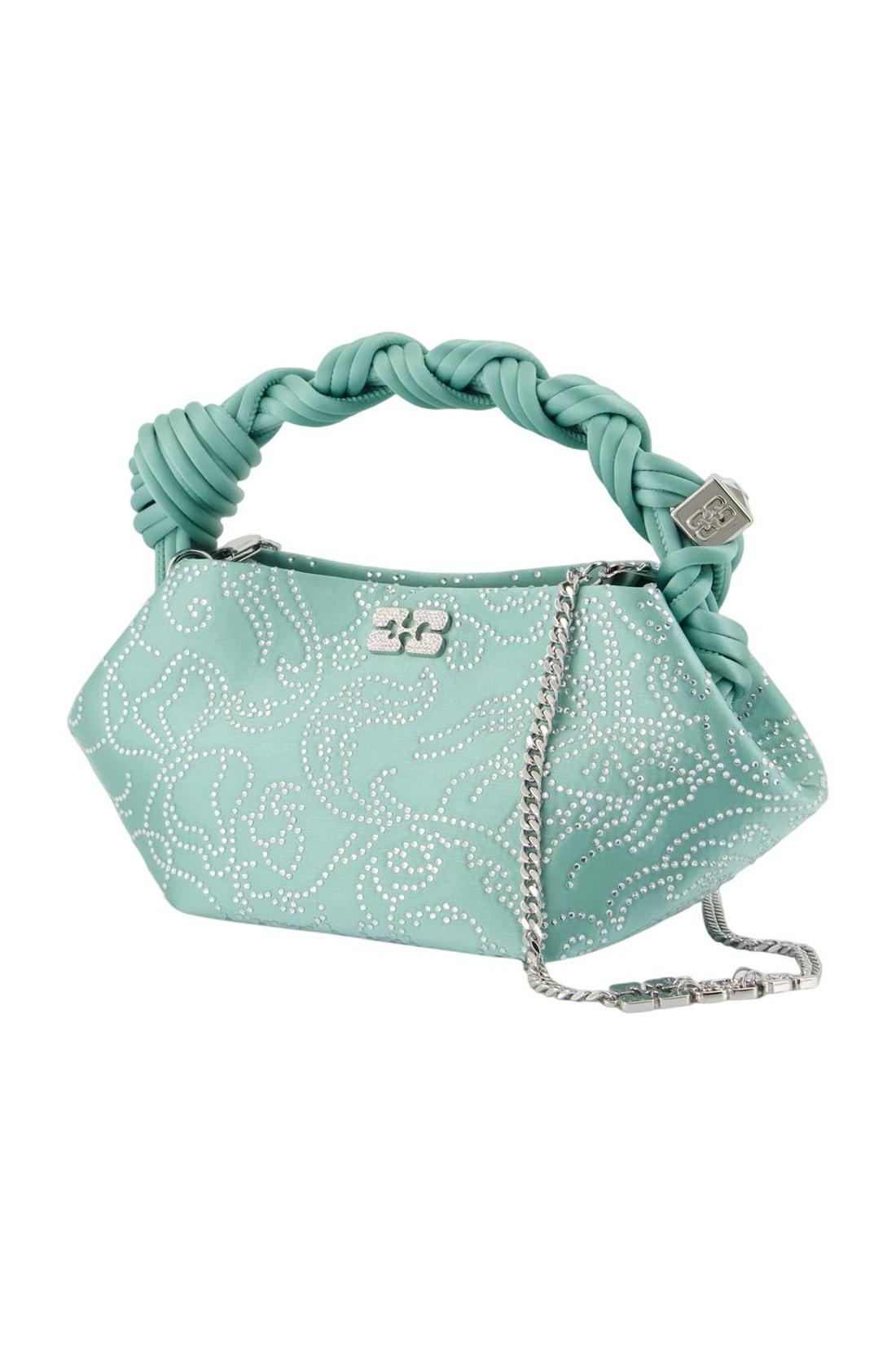 Bou Mini Flower Schultertasche - Ganni - Satin - Grün