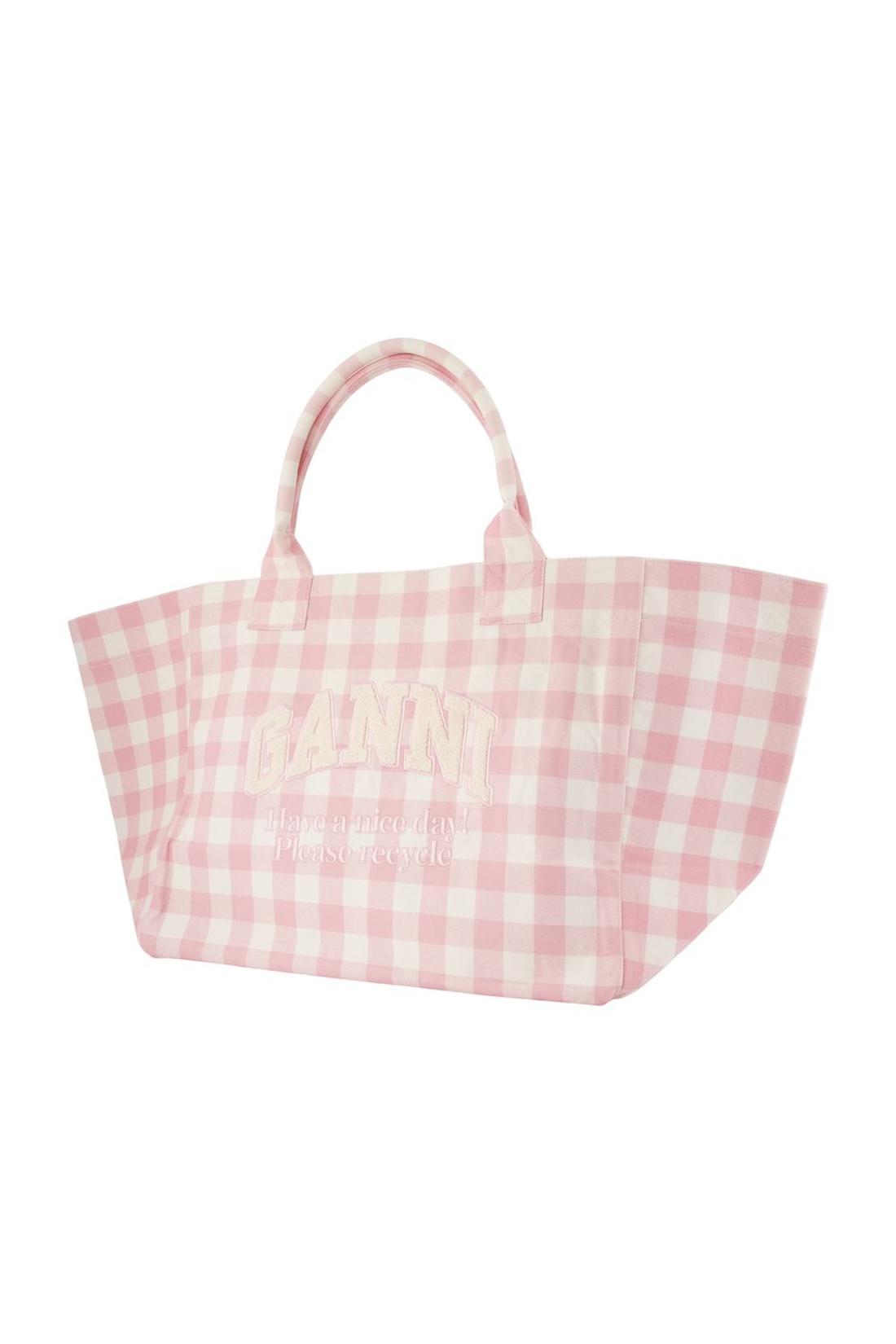 Einkaufstasche Xxl Pocket - Ganni - Baumwolle - Rosa