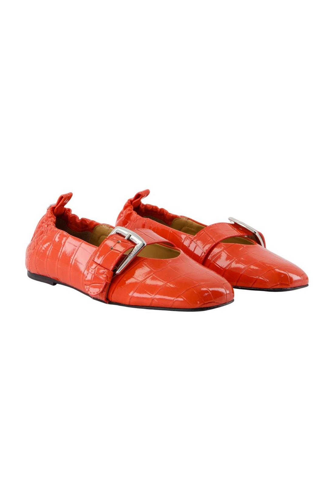 Butterfly-Ballerinas - Ganni - Leder - Orange
