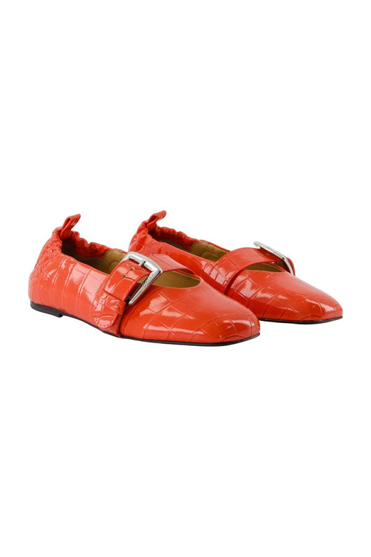 Butterfly-Ballerinas - Ganni - Leder - Orange