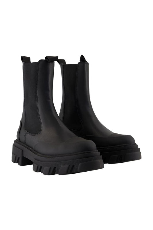 Chelsea-Boots - Ganni - Leder - Schwarz