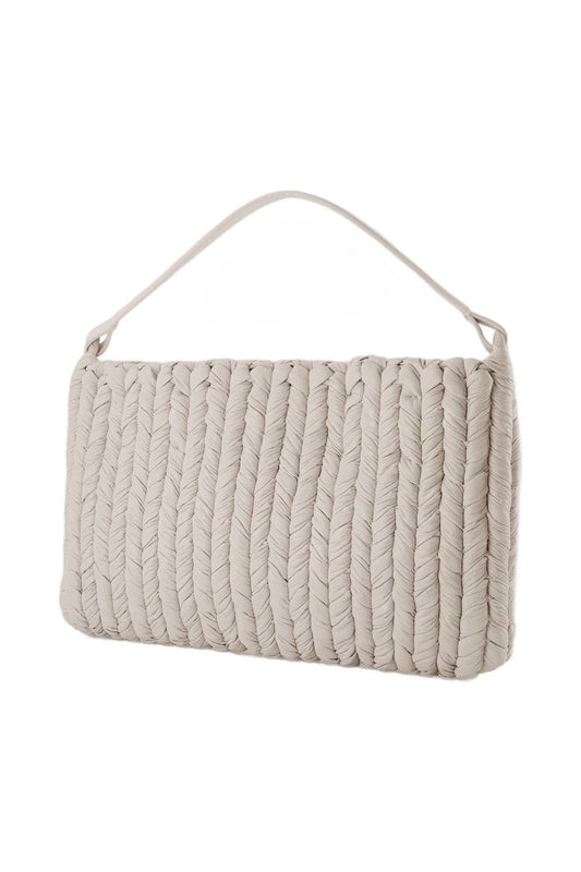 Tasche The Square Bag aus weißem, veganem Nappaleder