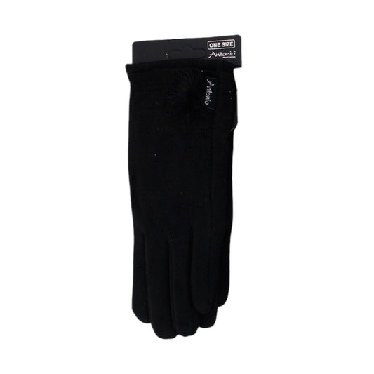 Winter Damen Handschuh Puschel » Winterhandschuhe mit Bommel » Fingerhandschuhe mit Touchfunktion