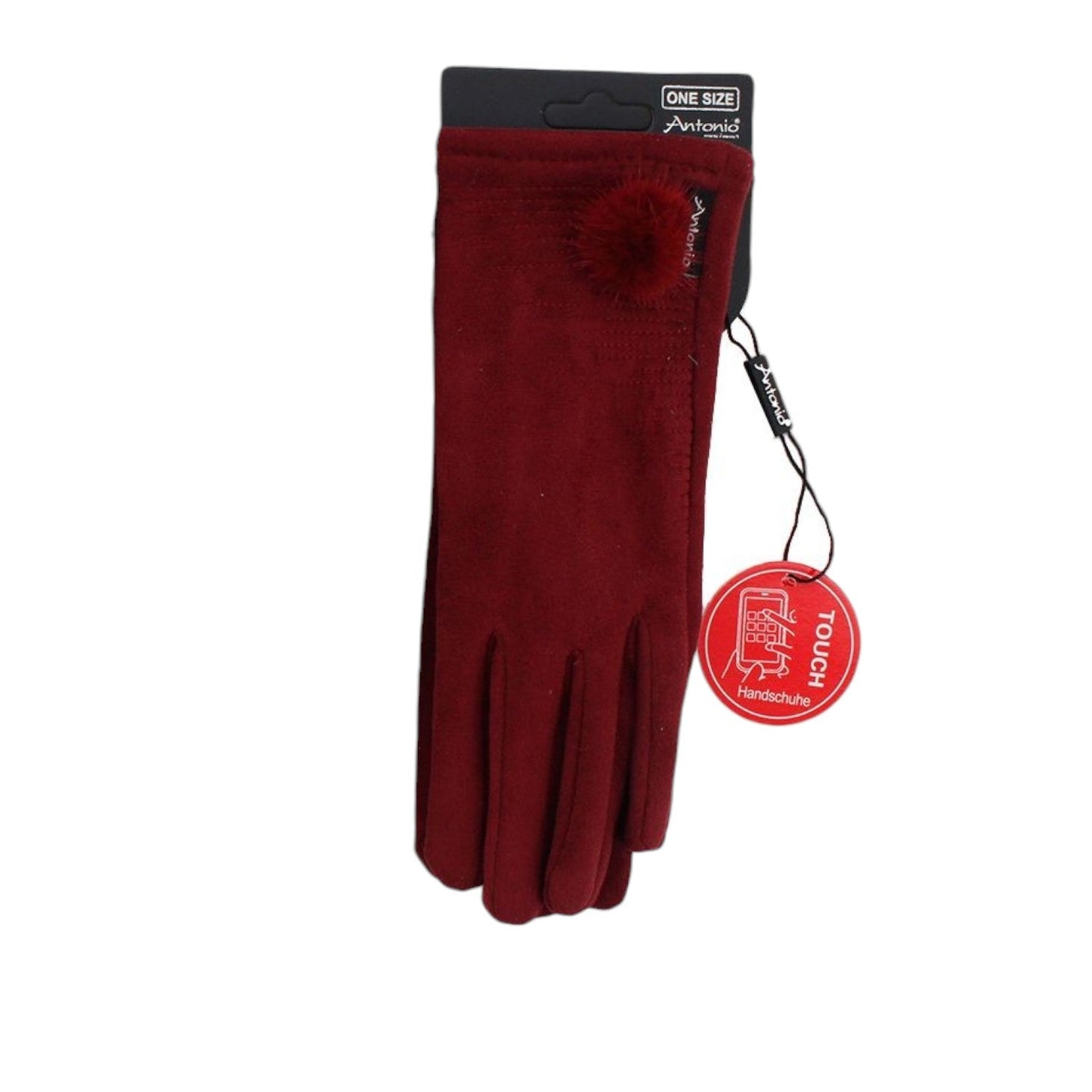 Winter Damen Handschuh Puschel » Winterhandschuhe mit Bommel » Fingerhandschuhe mit Touchfunktion