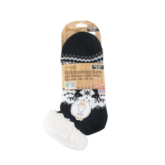 Hüttensocken für Damen » Kuschelsocken » Socken mit Teddy und ABS Sohle » 3/4 Länge | Wintersocken in Einheitsgröße 35-42