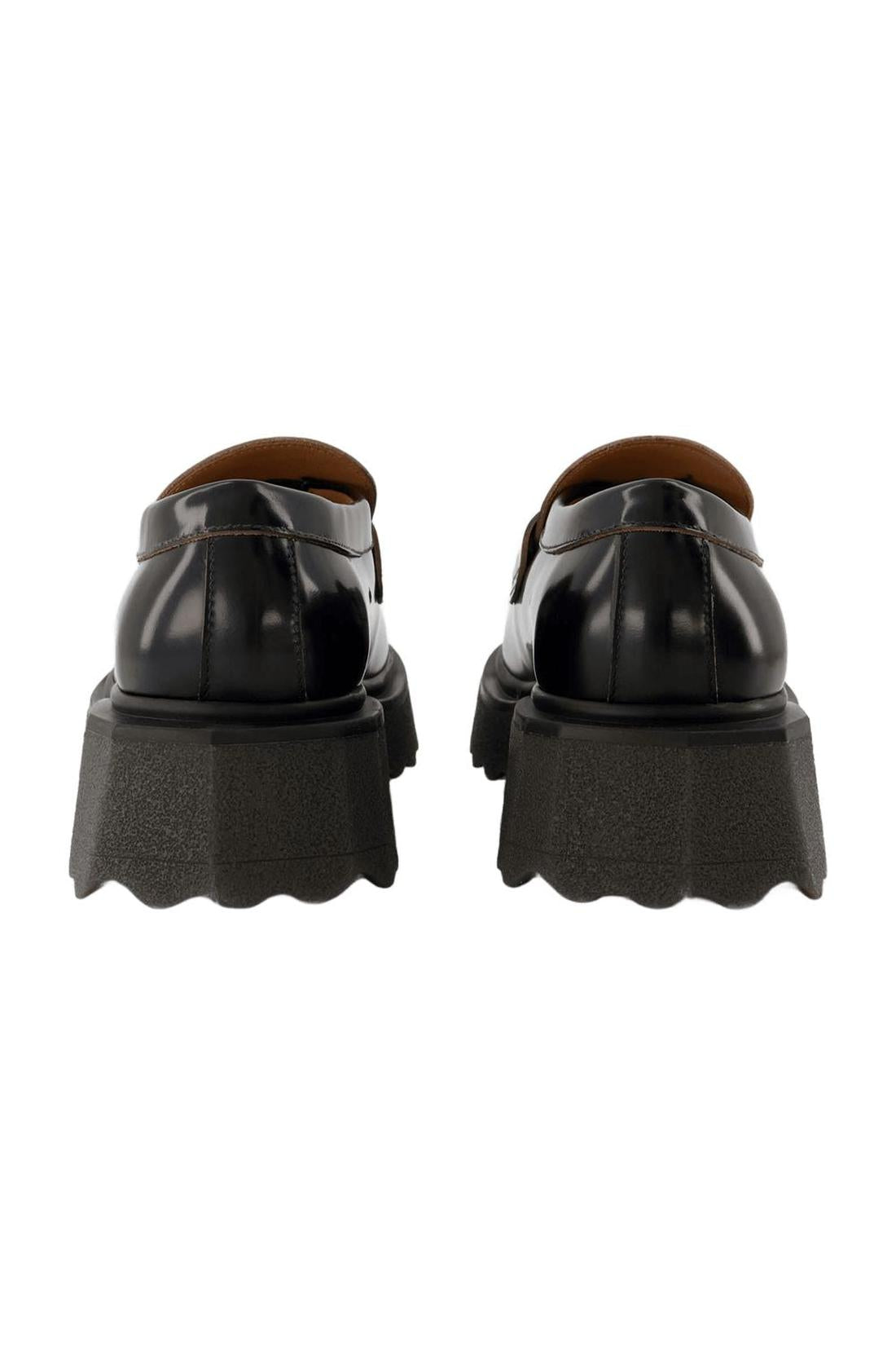 Sponge Loafer Ankle Boots - Off White - Black/Militaire - Leather