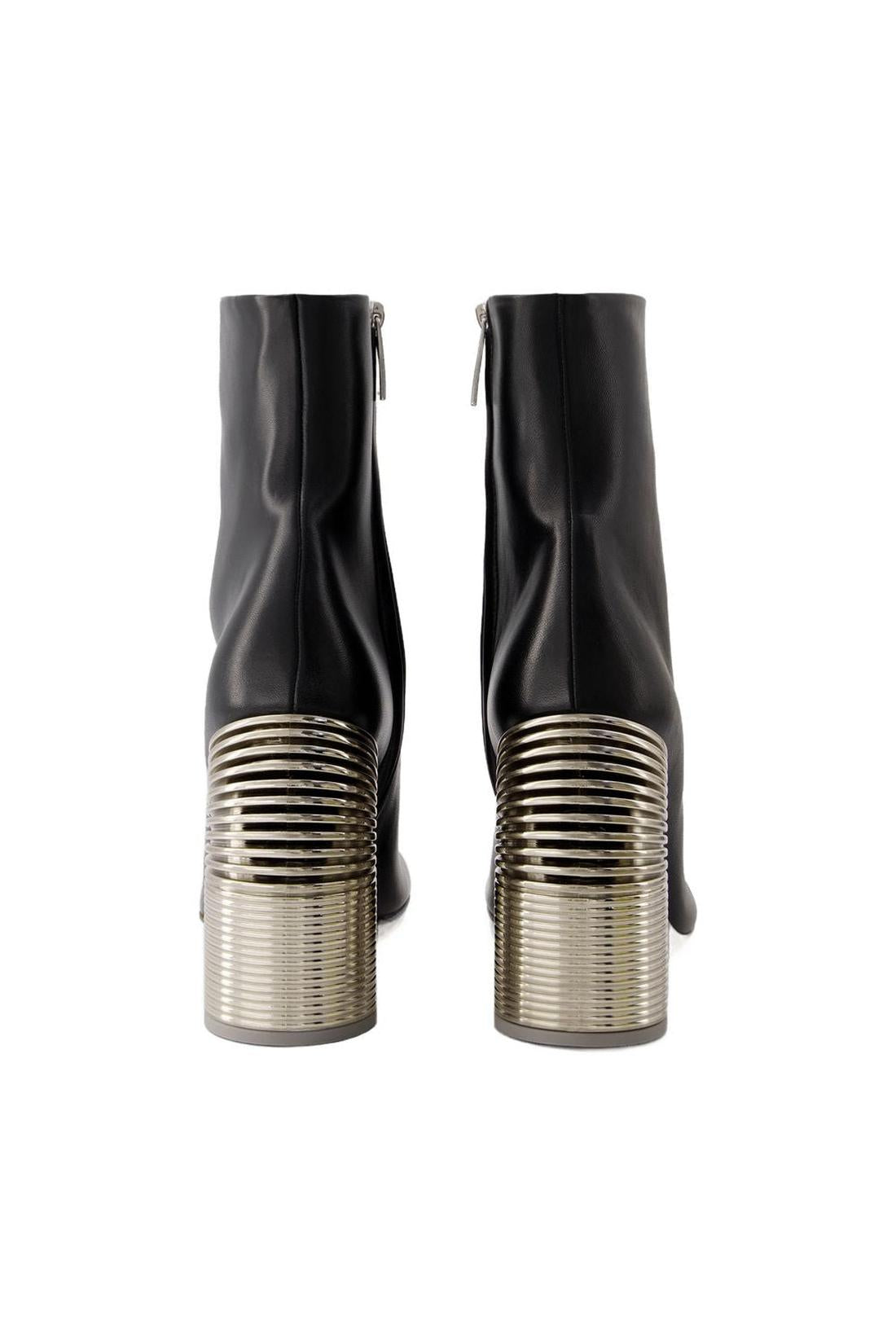 Silver Spring Stiefeletten - Off White - Leder - Schwarz/Silber