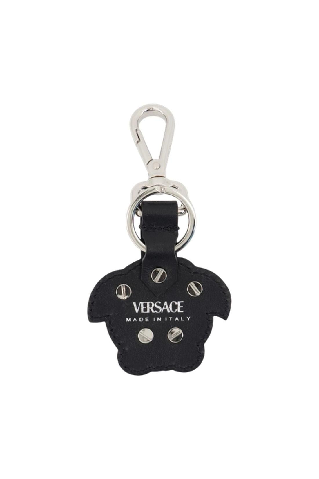 Schlüsselanhänger Charm - Versace - Leder - Schwarz