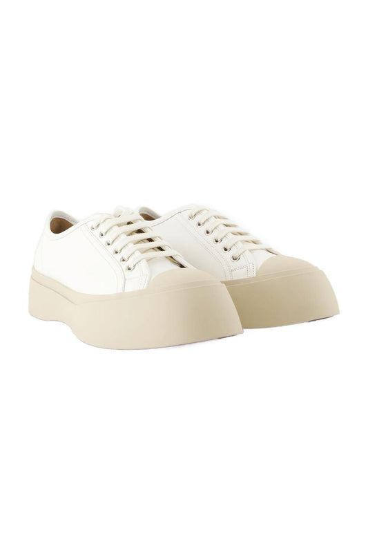 Laced Up Sneakers - Marni - Leder - Weiß