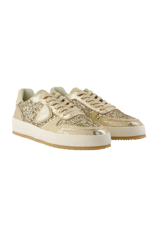 Sneakers Nice Low Woman - Philippe Model - Leder - Gold