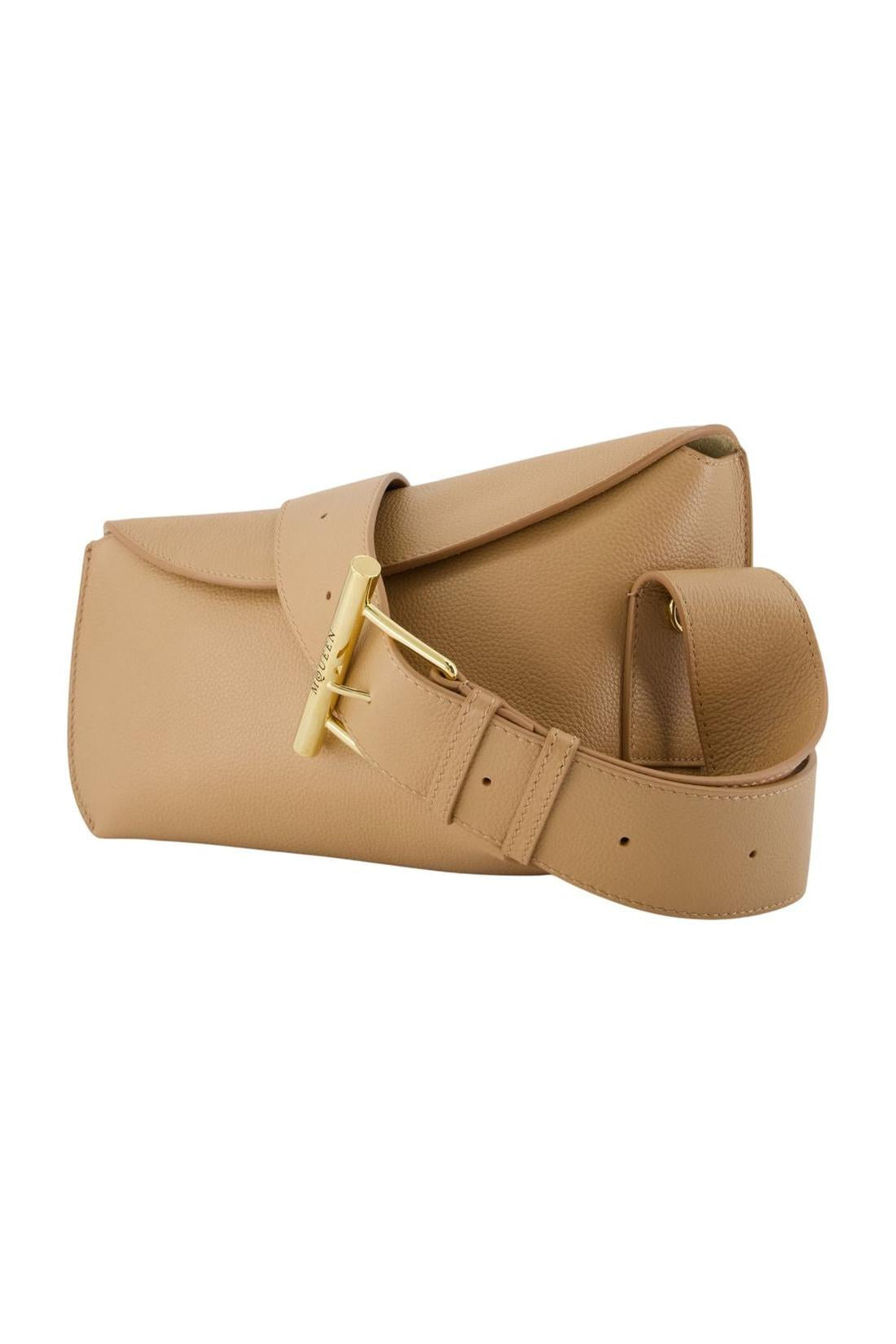 T-Bar Sling Schultertasche - Alexander McQueen - Leder - Beige