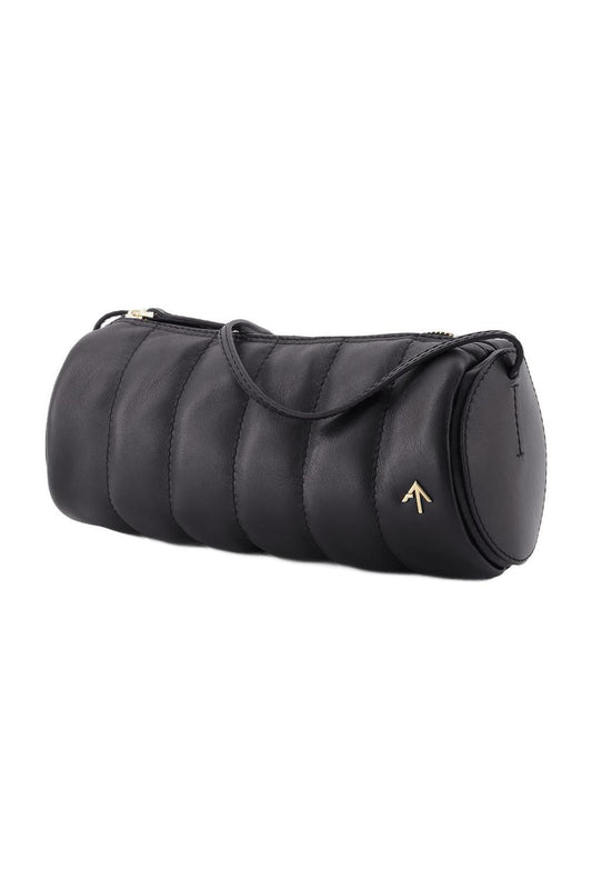 Tasche Padded Cylinder aus schwarzem Leder