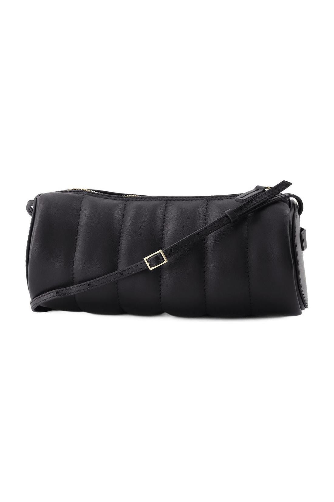 Tasche Padded Cylinder aus schwarzem Leder