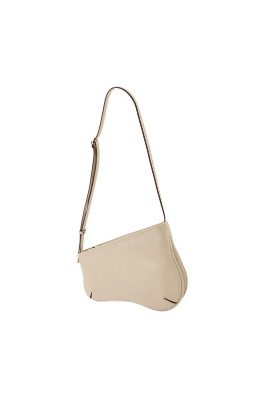 Mini Curve Hobo Bag - Manu Atelier - Ivory - Leather