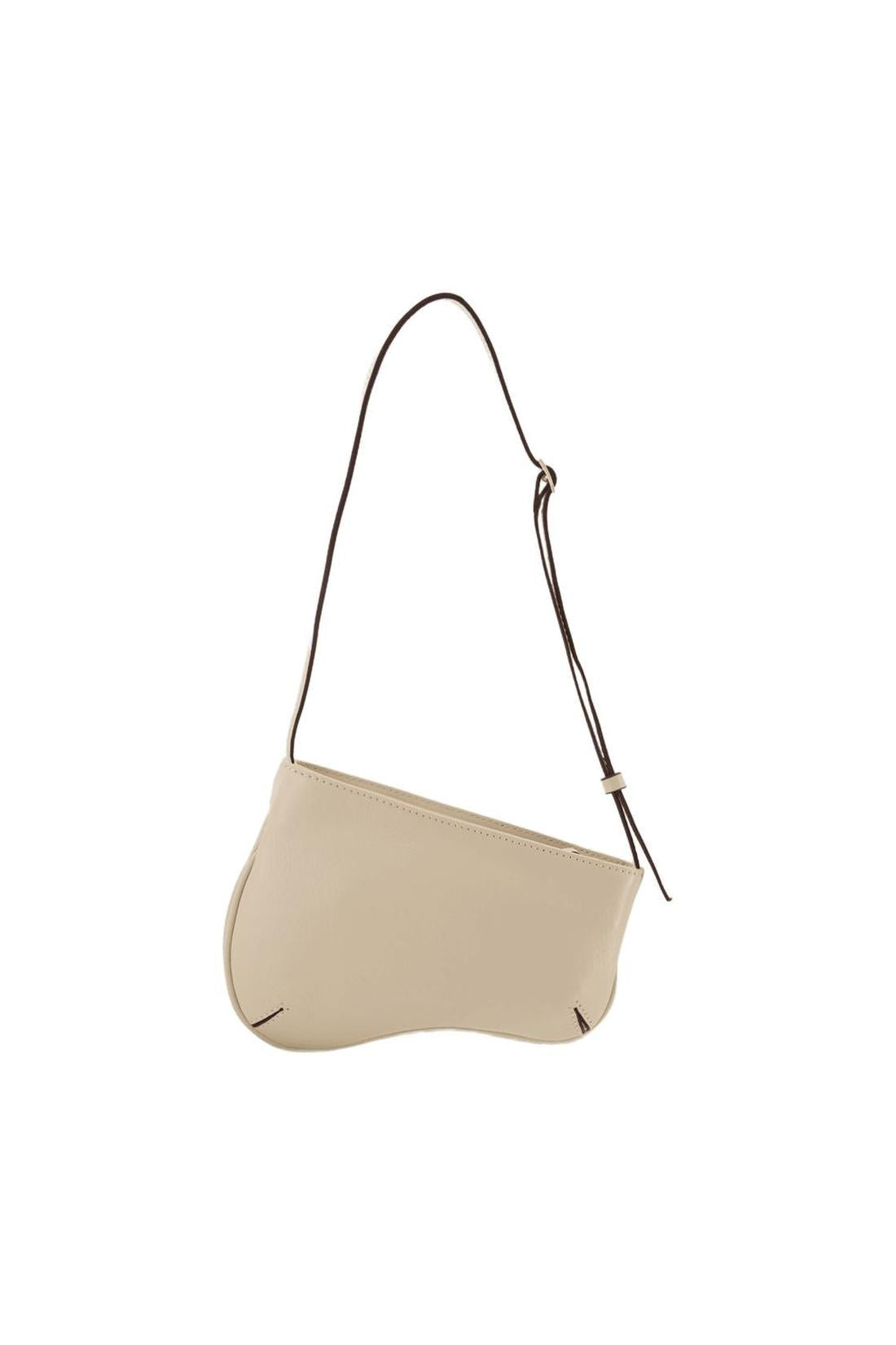 Mini Curve Hobo Bag - Manu Atelier - Ivory - Leather