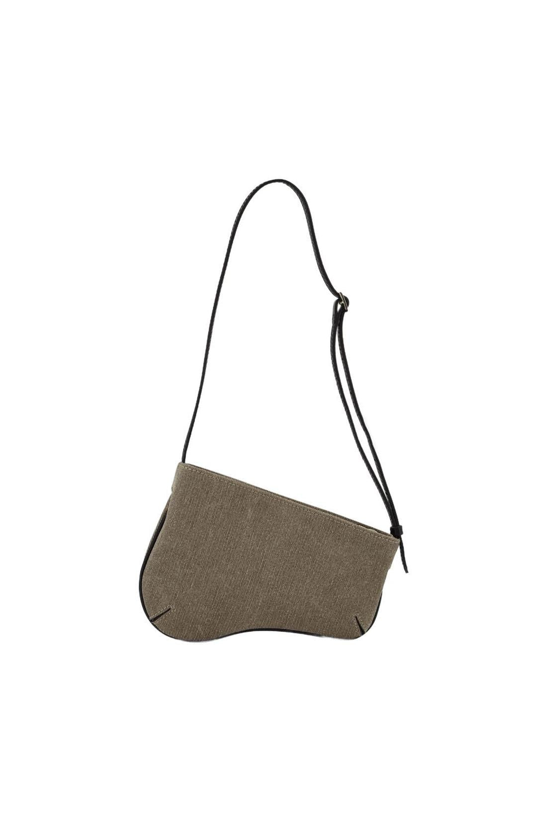 Mini Curve Hobo Bag - Manu Atelier - Grey/Black - Denim