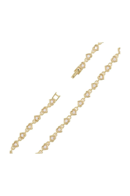 Collier Round Brilliant Heart aus Silber vergoldet