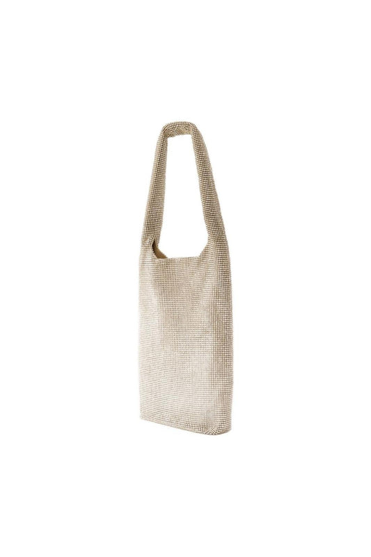 Schultertasche Crystal Mesh Wine Cooler - Kara - Mesh - Beige