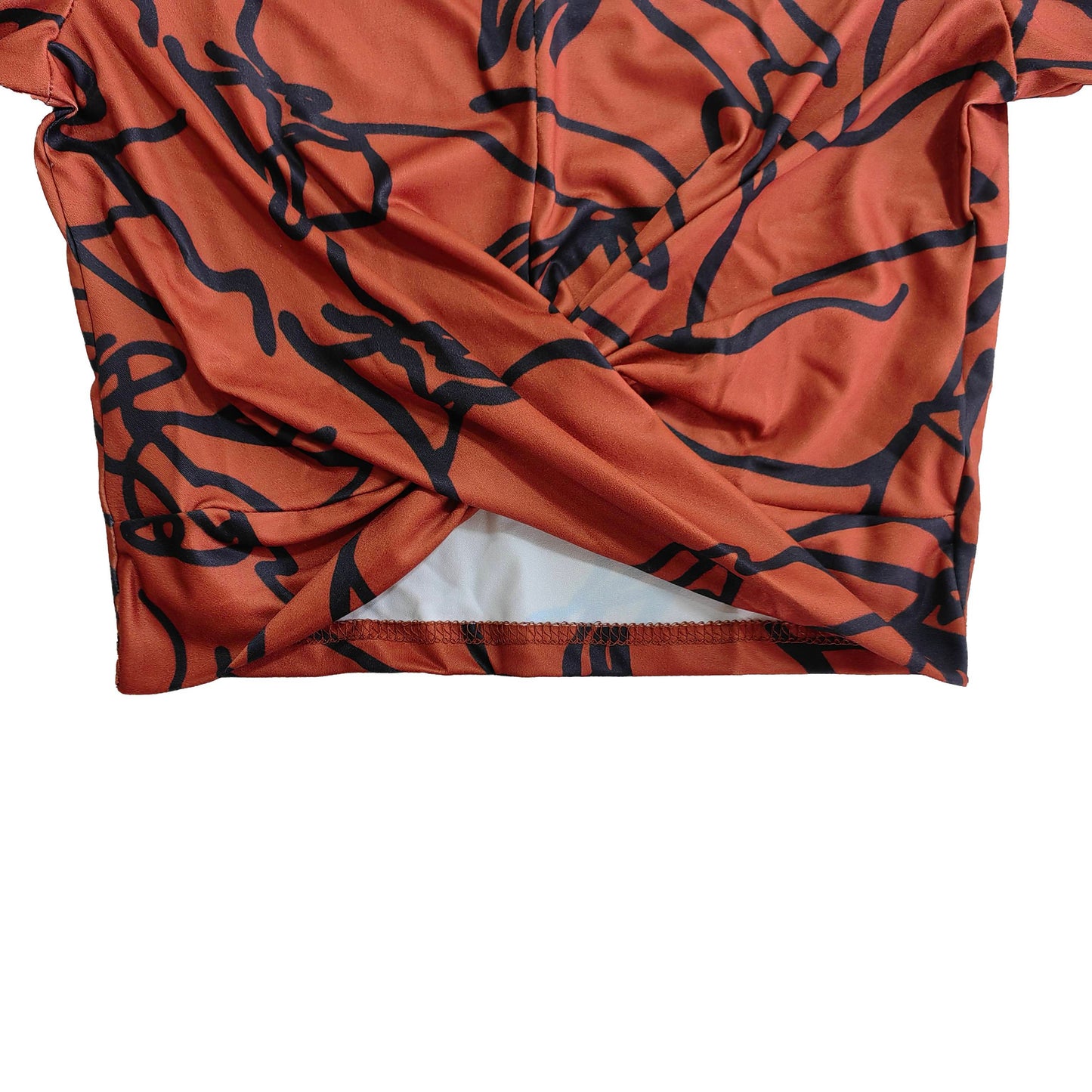 Women´s Long Sleeve Crop Top-Floral Print