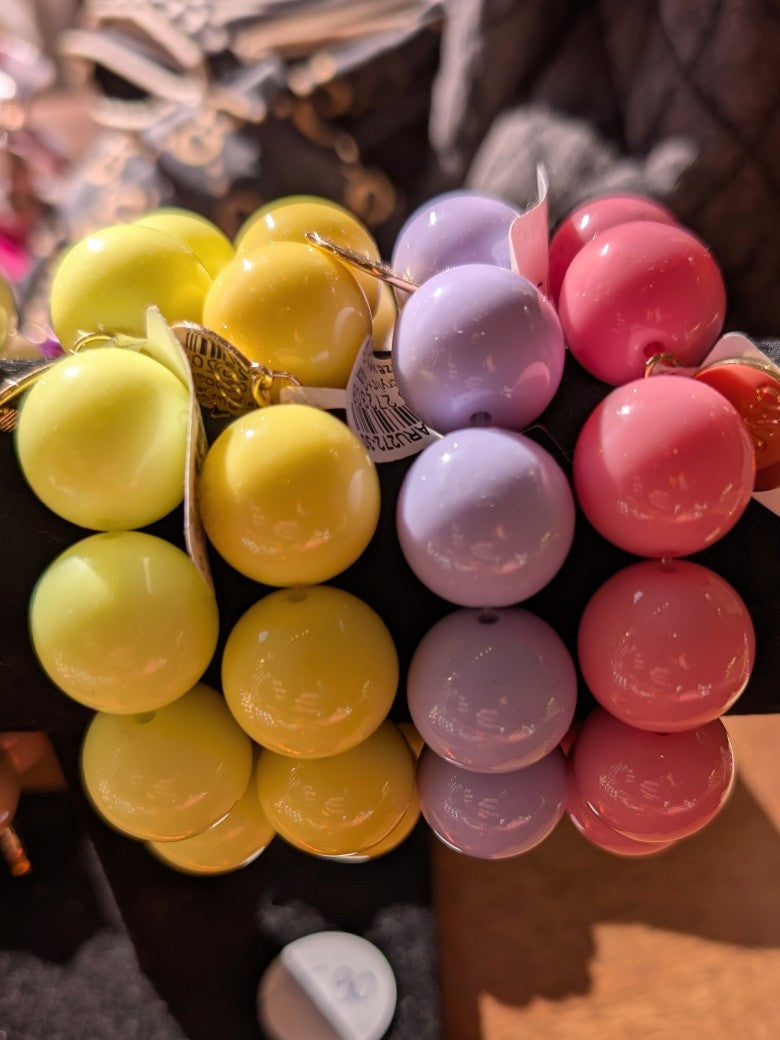 Armband elastisch Acryl Kupfer Groß/Dick Gelb ARU272-64